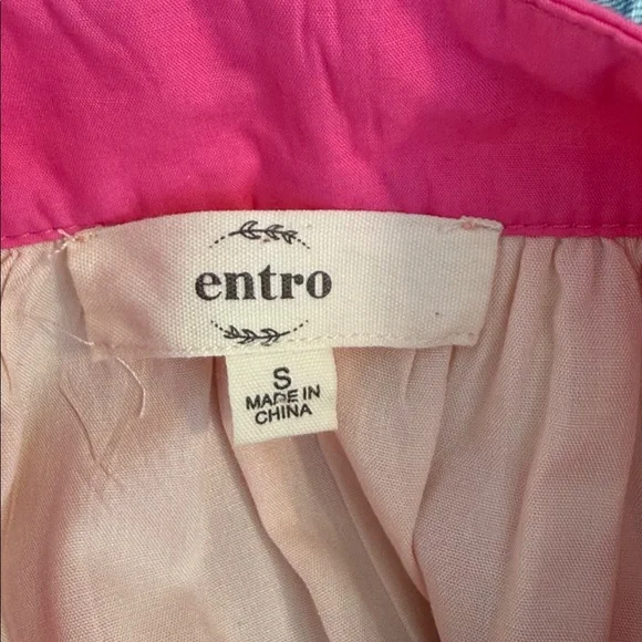 Entro Floral V-Neck Midi Dress - Pink and Cream - Picture 3 of 3